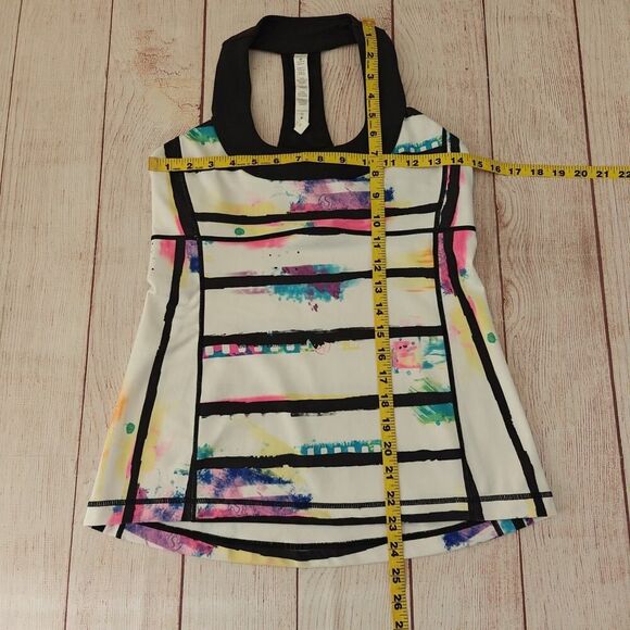 Lululemon Scoop Neck Tie Dye Striped Tank sz 8 - Picture 10 of 12